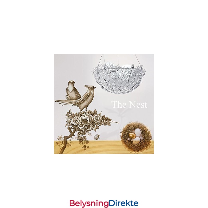 Moderne, Moderne Sølvfarget Metallpendellampe