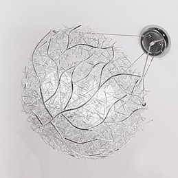 Moderne, Moderne Sølvfarget Metallpendellampe