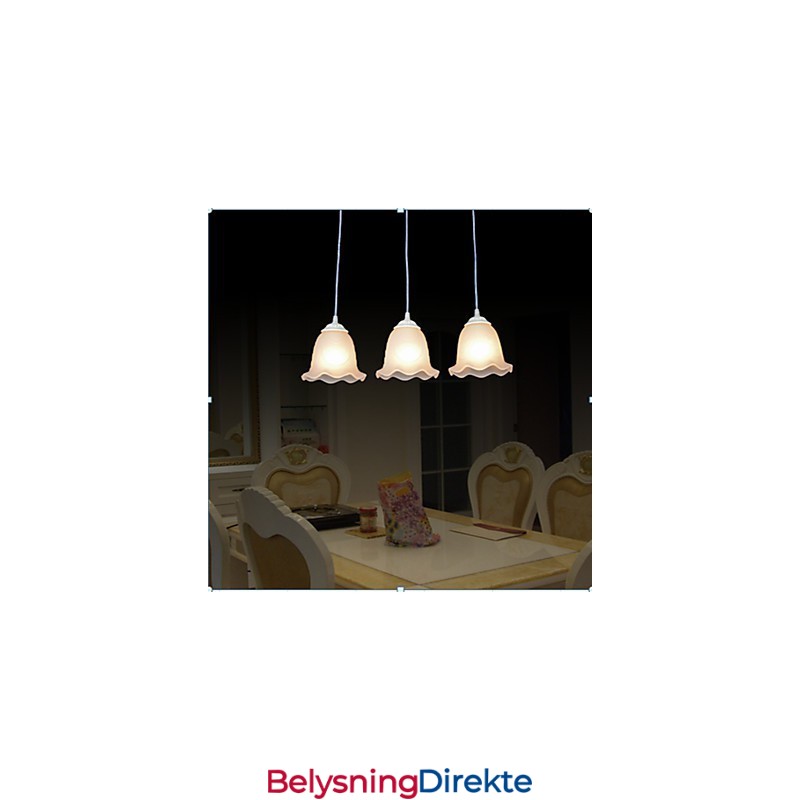 Pendel Med Tre Lys Hvit Europeisk Retro Klassisk