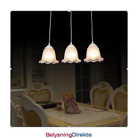 Pendel Med Tre Lys Hvit Europeisk Retro Klassisk