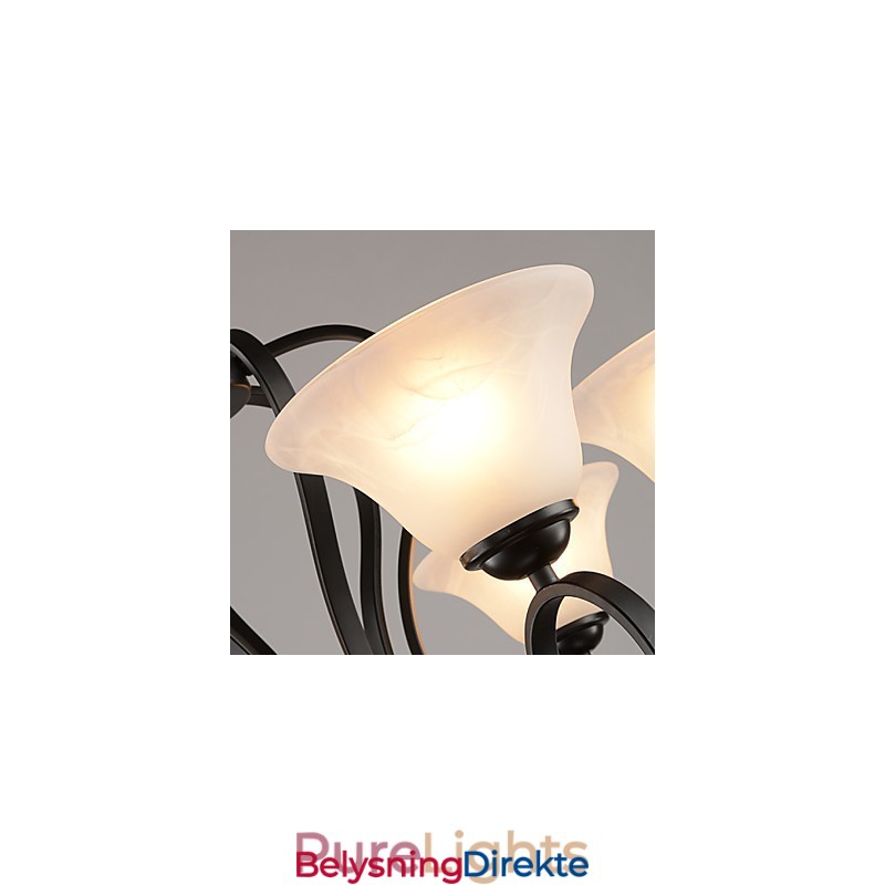 Retro Lysekrone I Landlig Metall Med 3 Lys