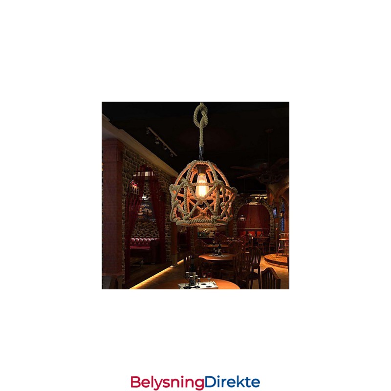 Amerikansk Landlig Vintage Jernlysekrone Industriell Hamp