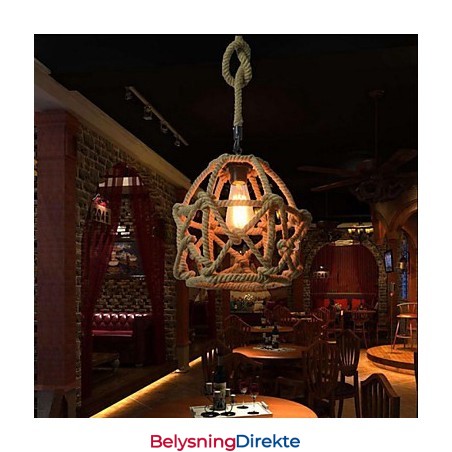 Amerikansk Landlig Vintage Jernlysekrone Industriell Hamp