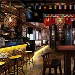 Amerikansk Landlig Vintage Jernlysekrone Industriell Hamp