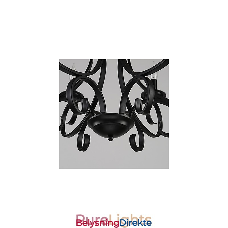 Retro Lysekrone I Landlig Metall Med 3 Lys