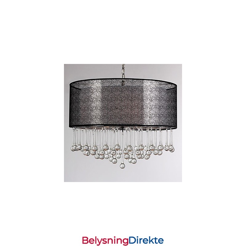 Moderne Krystallanheng Med 4 Lys Og Svart Skjerm