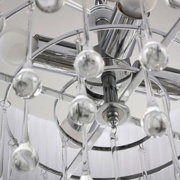 Moderne Krystallanheng Med 4 Lys Og Svart Skjerm