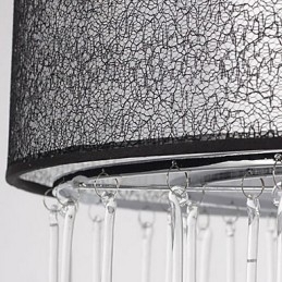 Moderne Krystallanheng Med 4 Lys Og Svart Skjerm