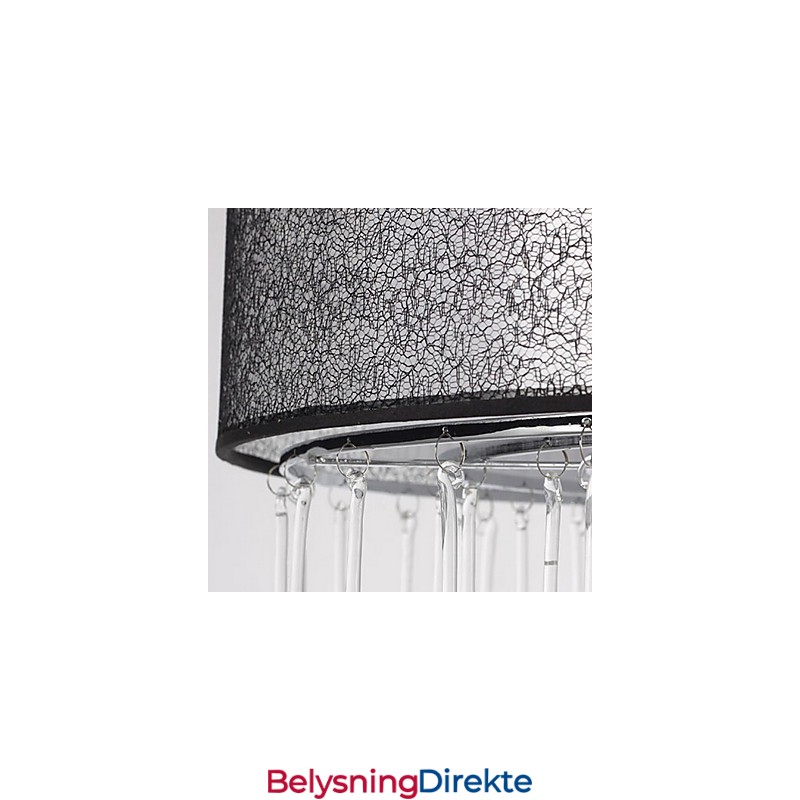 Moderne Krystallanheng Med 4 Lys Og Svart Skjerm