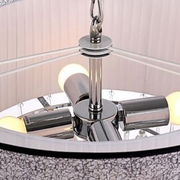 Moderne Krystallanheng Med 4 Lys Og Svart Skjerm