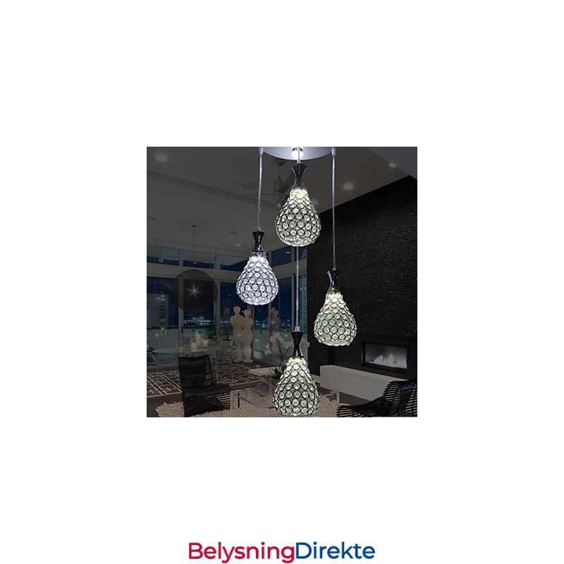 4 Hoder Anhengslampe Krystall Moderne Samtidskunst Metall