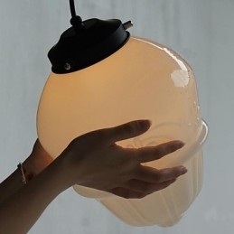 Amerikansk Retro Kremfarget Glassgjøk