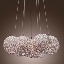 Moderne Pendellampe I Aluminium Med 7 Lys