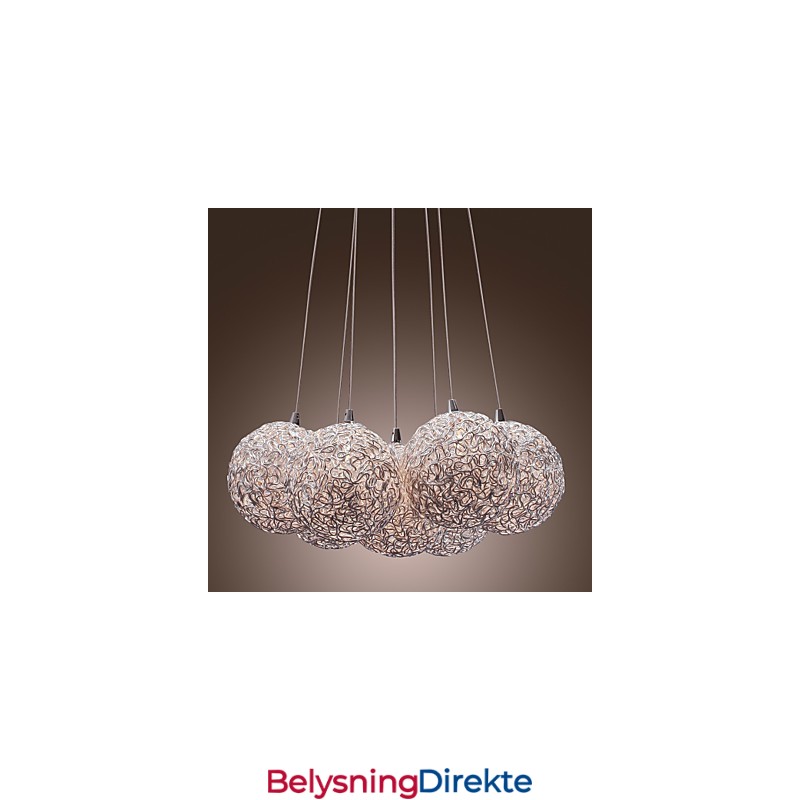 Moderne Pendellampe I Aluminium Med 7 Lys