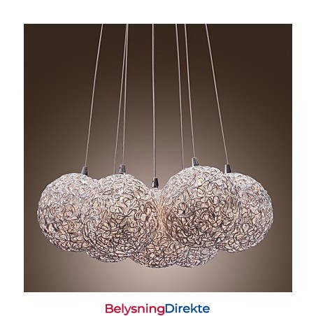 Moderne Pendellampe I Aluminium Med 7 Lys