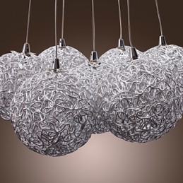 Moderne Pendellampe I Aluminium Med 7 Lys