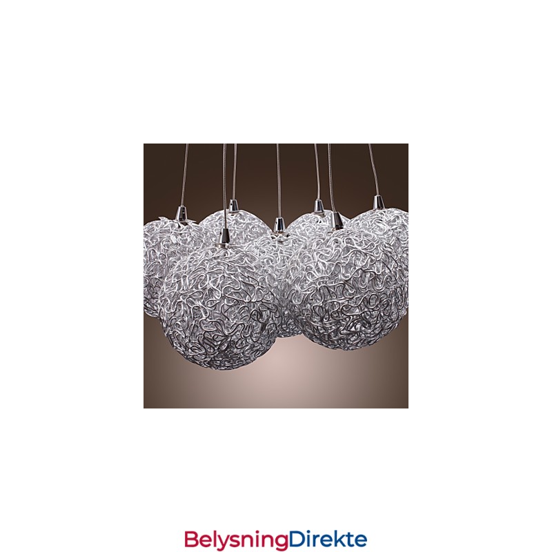 Moderne Pendellampe I Aluminium Med 7 Lys