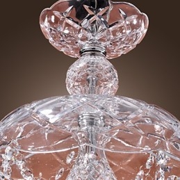 Moderne Krystall Pendellampe Med 3 Lys I Glassskjerm