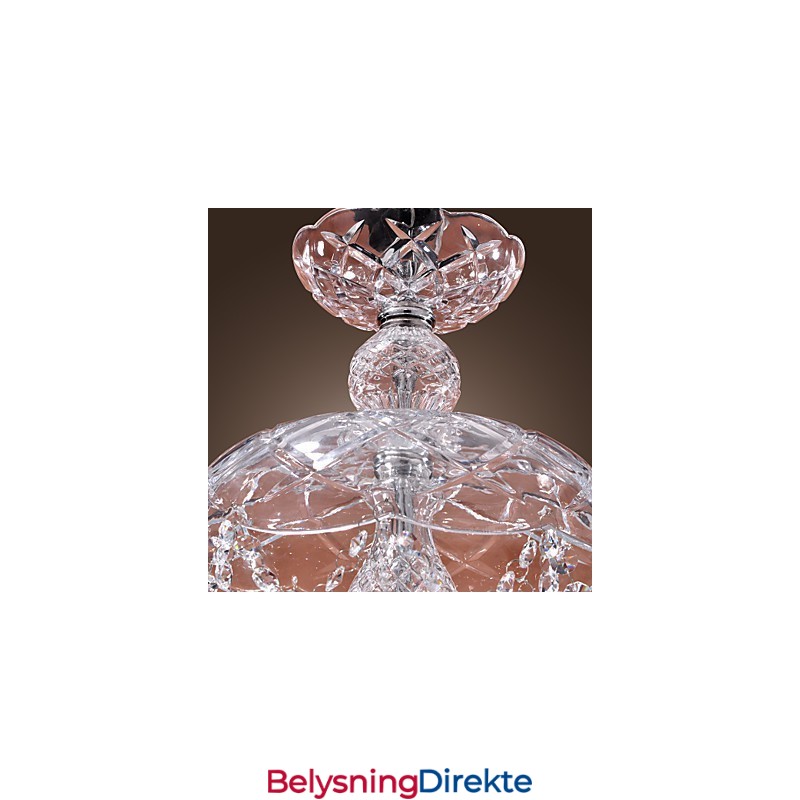 Moderne Krystall Pendellampe Med 3 Lys I Glassskjerm