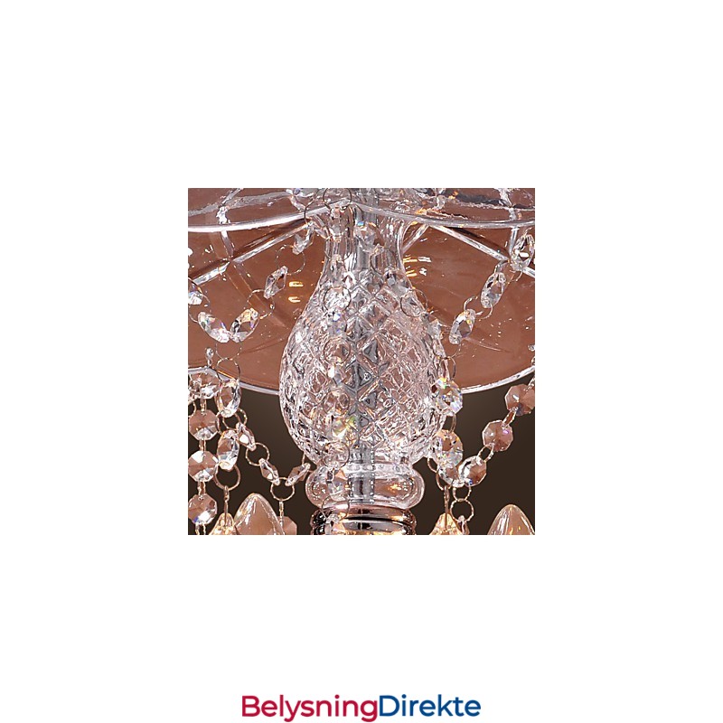 Moderne Krystall Pendellampe Med 3 Lys I Glassskjerm