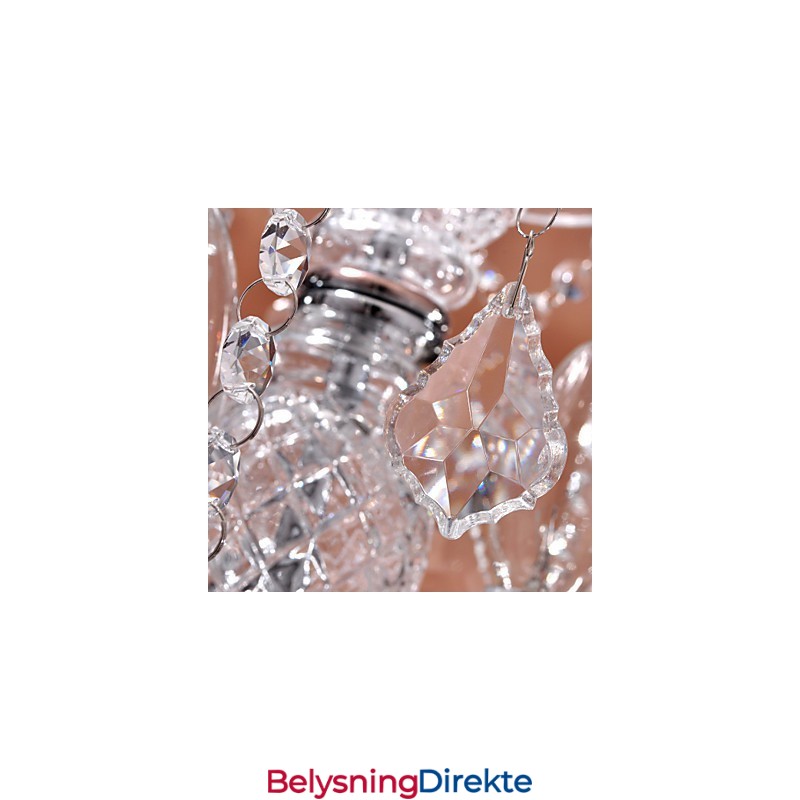 Moderne Krystall Pendellampe Med 3 Lys I Glassskjerm