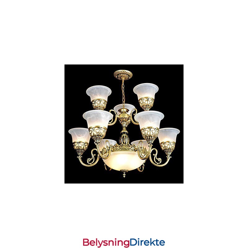 Tradisjonell Klassisk Vintage Retro Bronse Metalllysekrone