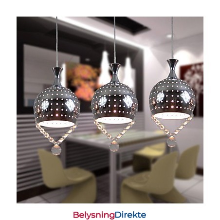 3 Hoder Anhengslampe Krystall Moderne Samtidskunst Metall