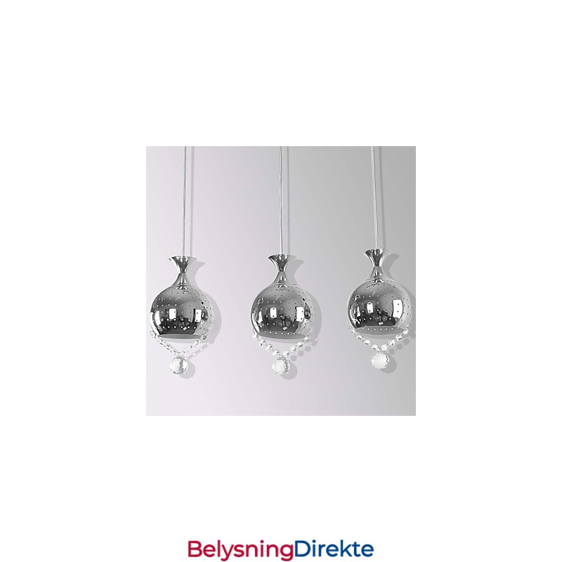 3 Hoder Anhengslampe Krystall Moderne Samtidskunst Metall