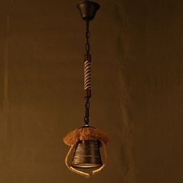 Amerikansk Landlig Retro Hamp Keramisk Lampe
