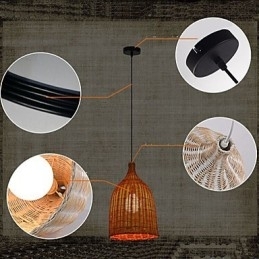 Lysekrone I Rotting Lysekrone Kreativ Retro Rottinglampe