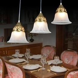 Bronse Anheng Tre Lys Moiré Glass Europeisk Klassisk