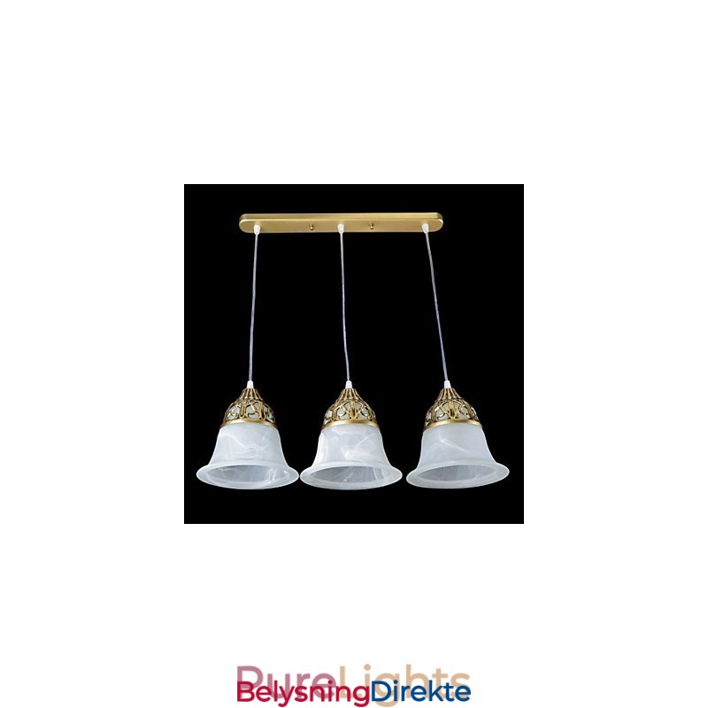 Bronse Anheng Tre Lys Moiré Glass Europeisk Klassisk