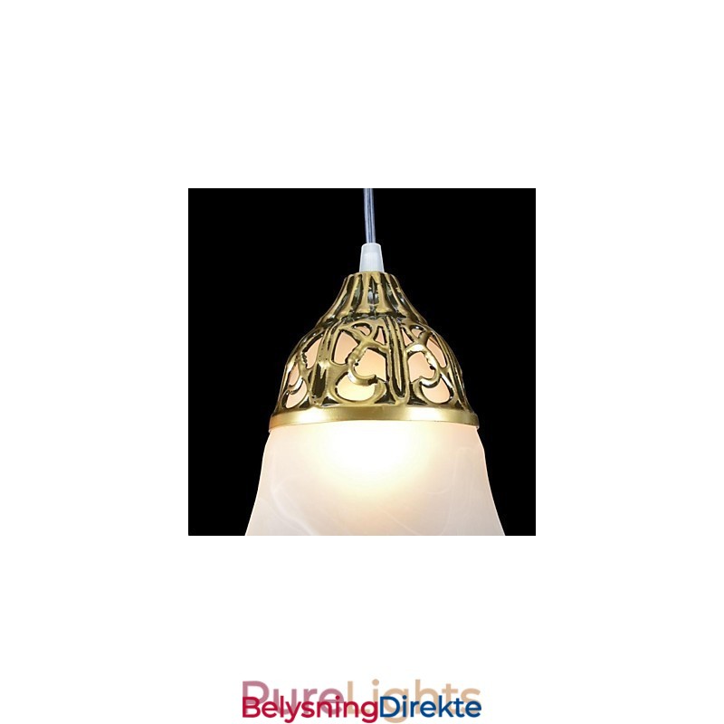 Bronse Anheng Tre Lys Moiré Glass Europeisk Klassisk