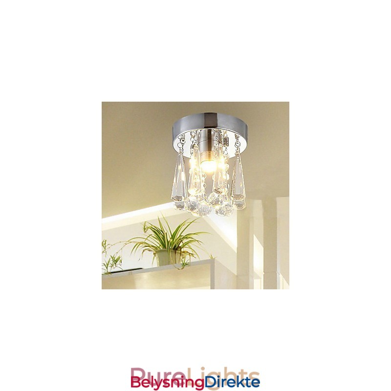 Moderne Krystall 1 Lys Innfelt I Kroneform