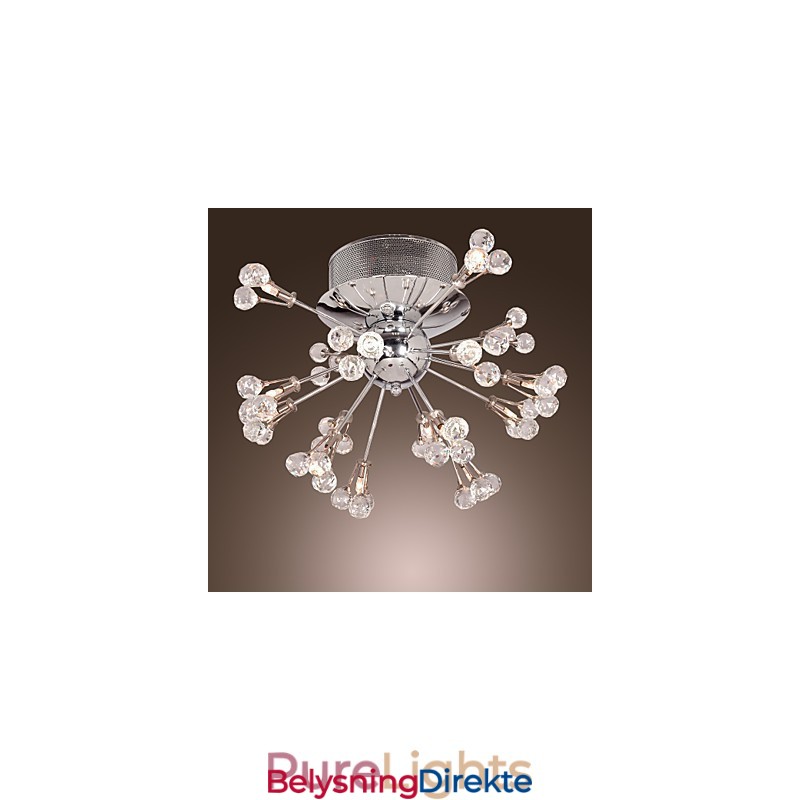 Moderne Samtids Krystall Krom Metall Innfelt Montering