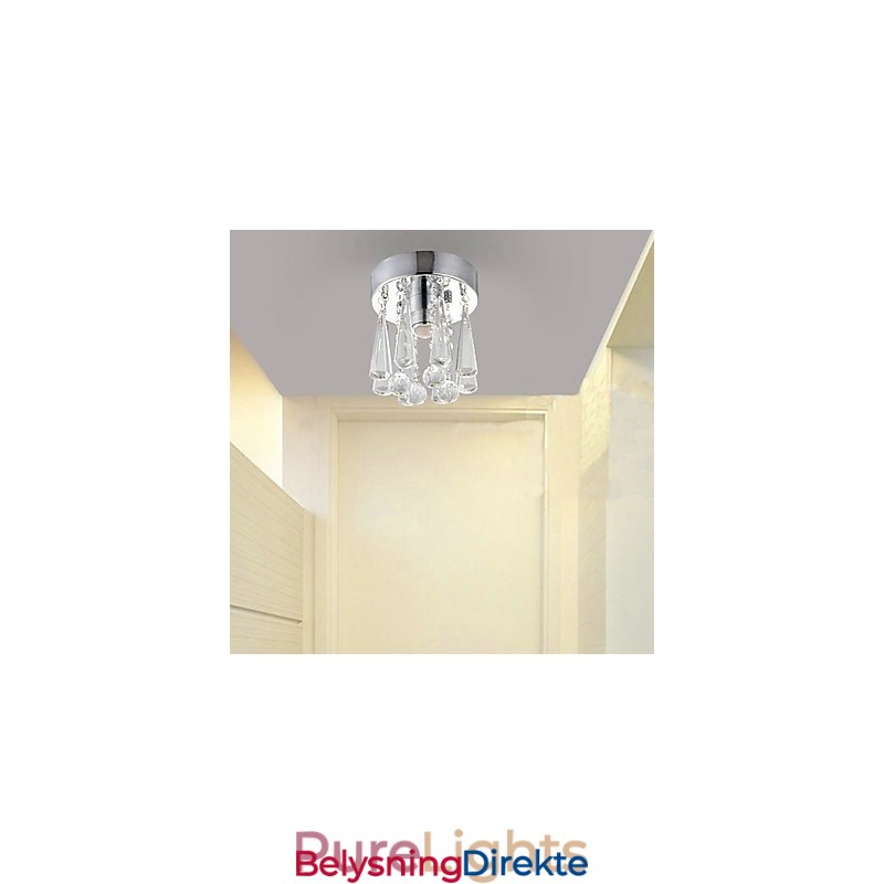 Moderne Krystall 1 Lys Innfelt I Kroneform