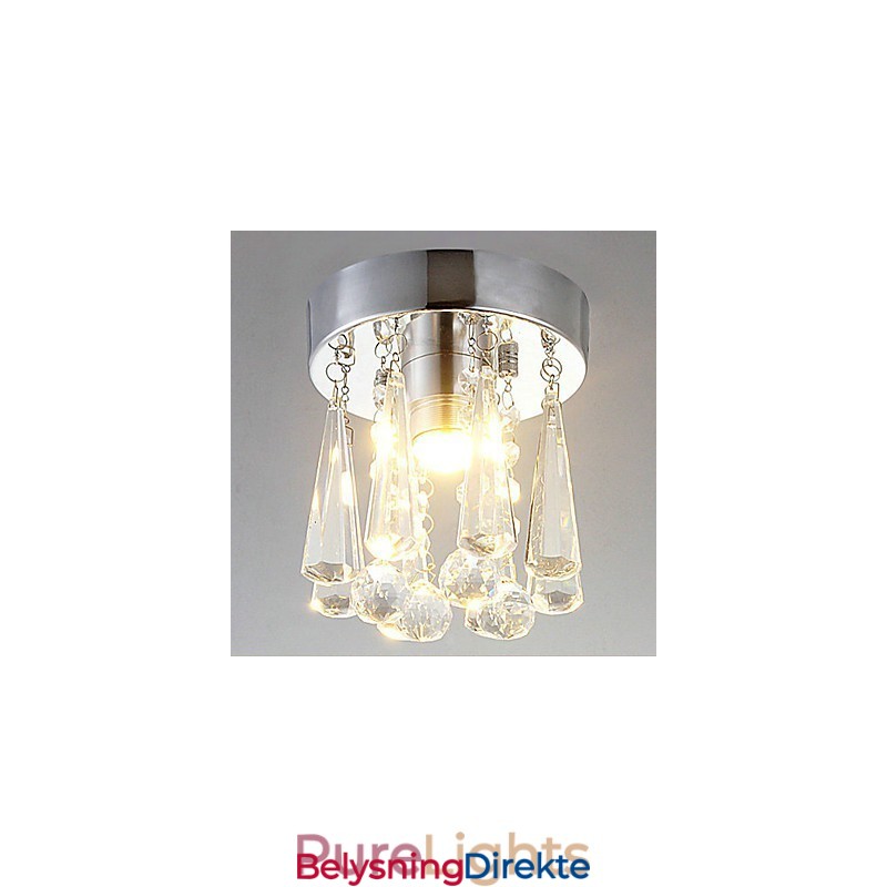 Moderne Krystall 1 Lys Innfelt I Kroneform