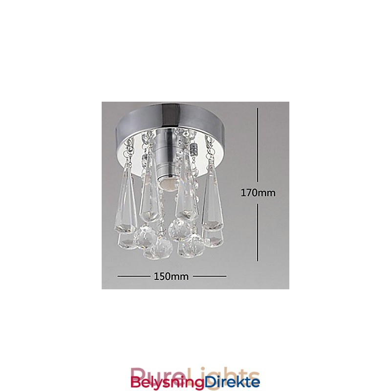 Moderne Krystall 1 Lys Innfelt I Kroneform