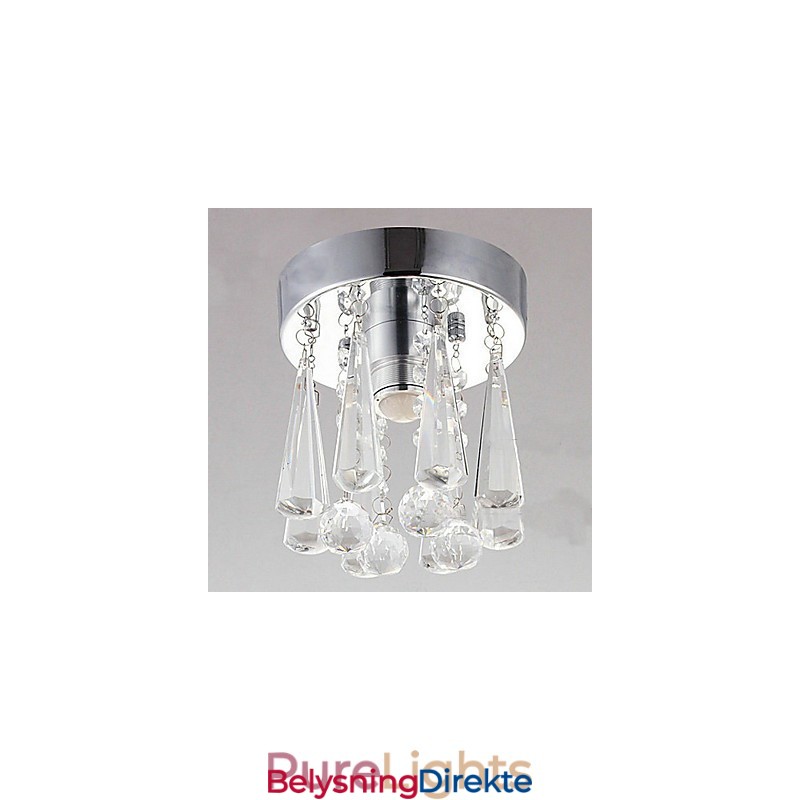 Moderne Krystall 1 Lys Innfelt I Kroneform