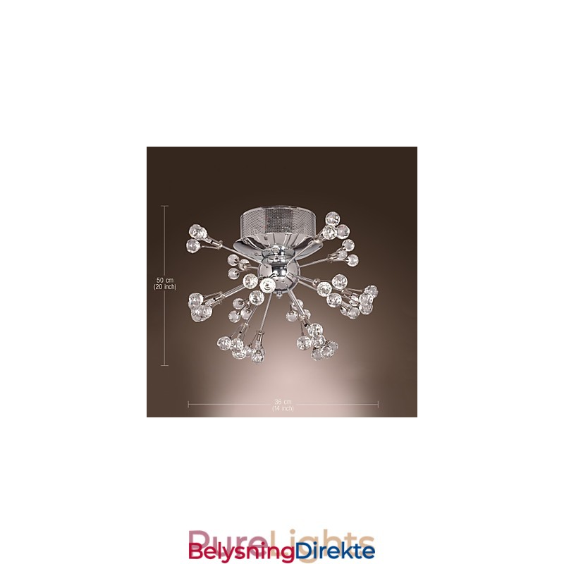 Moderne Samtids Krystall Krom Metall Innfelt Montering