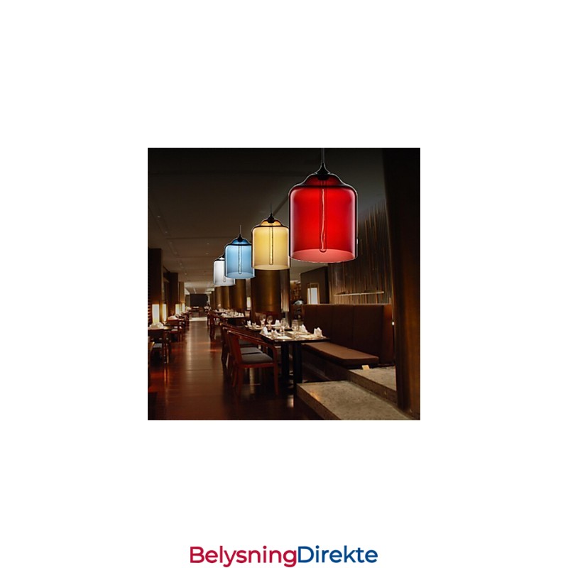 Retro Kreativ Pendellampe I Glass Med Ett Hode, Kafé I Gullfiskskålen