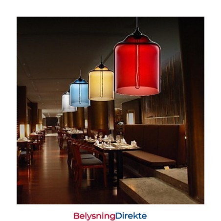 Retro Kreativ Pendellampe I Glass Med Ett Hode, Kafé I Gullfiskskålen