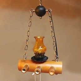 Amerikansk Landlig Antikk Bambus Lysekrone Med Ett Hode