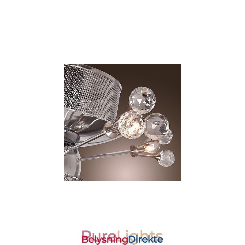 Moderne Samtids Krystall Krom Metall Innfelt Montering