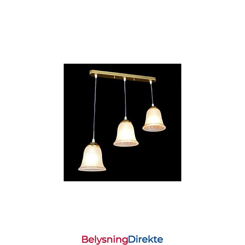 Bronse Anheng Med Tre Lys Mønster Glassskjerm Europeisk Retro Klassisk