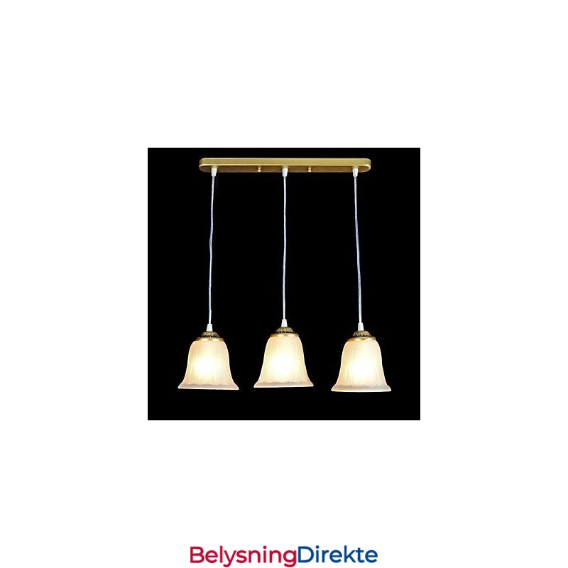 Bronse Anheng Med Tre Lys Mønster Glassskjerm Europeisk Retro Klassisk