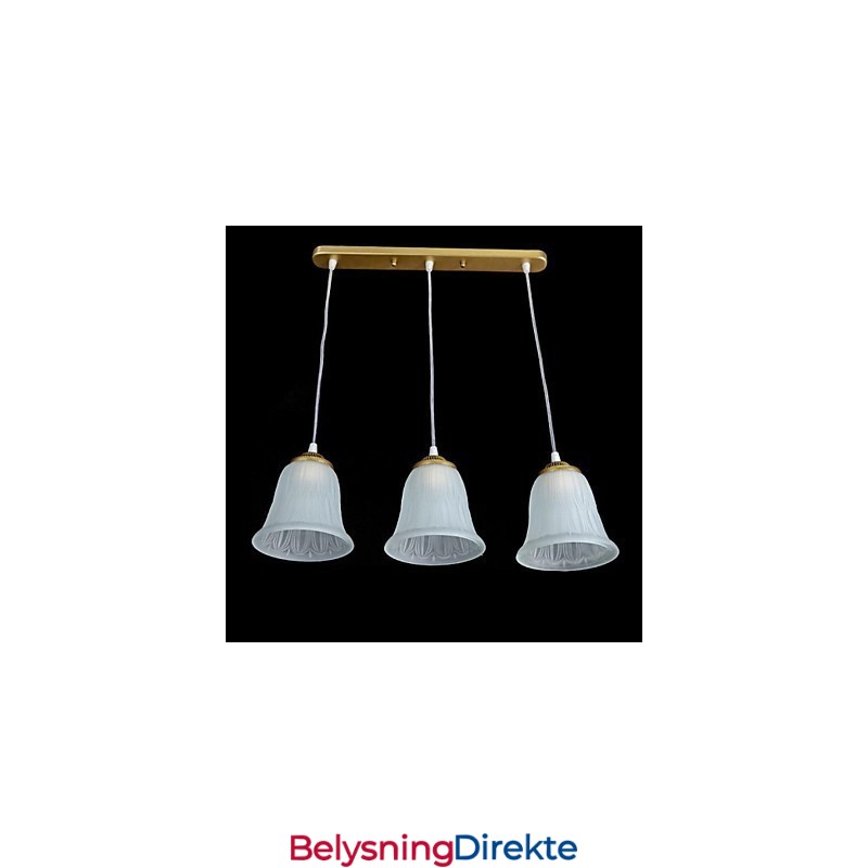 Bronse Anheng Med Tre Lys Mønster Glassskjerm Europeisk Retro Klassisk