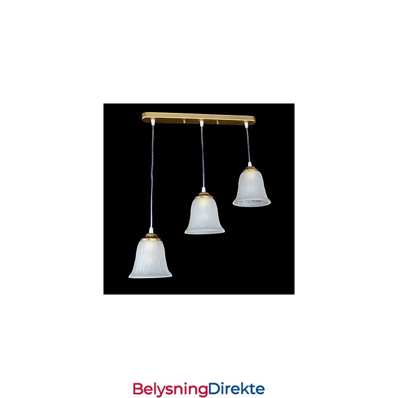 Bronse Anheng Med Tre Lys Mønster Glassskjerm Europeisk Retro Klassisk