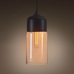Westmenlights Elegant Flaskeskjerm Diy Taklampe Glass Pendelbelysning Edison Pære Hjem
