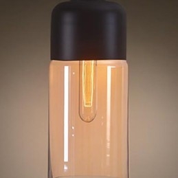 Westmenlights Elegant Flaskeskjerm Diy Taklampe Glass Pendelbelysning Edison Pære Hjem